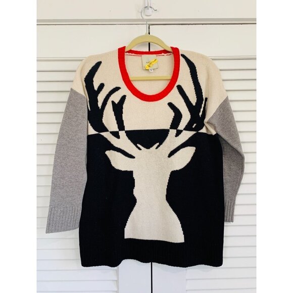 Michelle Mason Cashmere Wool Sweater Deer Pattern Size S - Picture 11 of 11